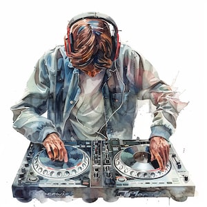 Clipart DJ | 10 fichiers JPG de haute qualité | Téléchargement numérique | Disc-jockey | Clipart musicien | Clipart musique | Mixeur Clipart | Table de mixage DJ