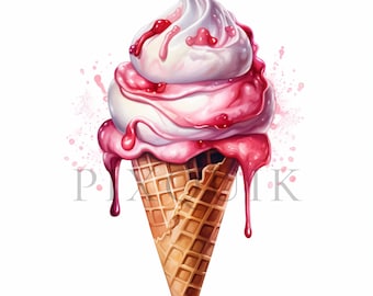 Aquarell Eis Clipart | 10 hochwertige JPGs (Digitaler Download)