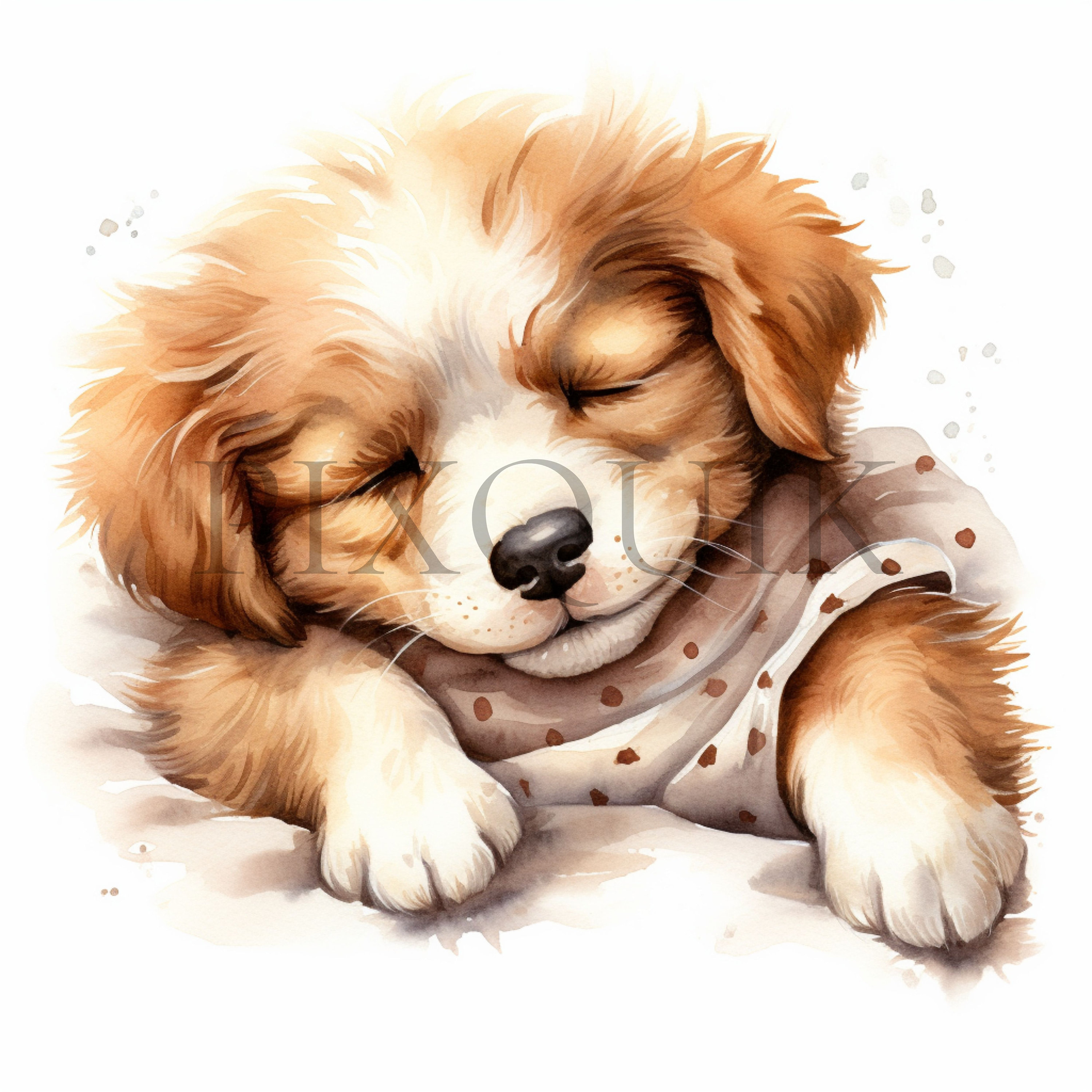 Sleepy Dog Clipart | 10 High Quality Jpgs | Adorable Sleeping Dog ...