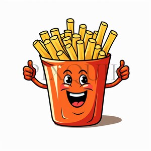 French Fries Clipart | 10 High Quality JPG&#39;s | digital download | Fries Art | fries clipart | French Fries Vector | Printable artwork