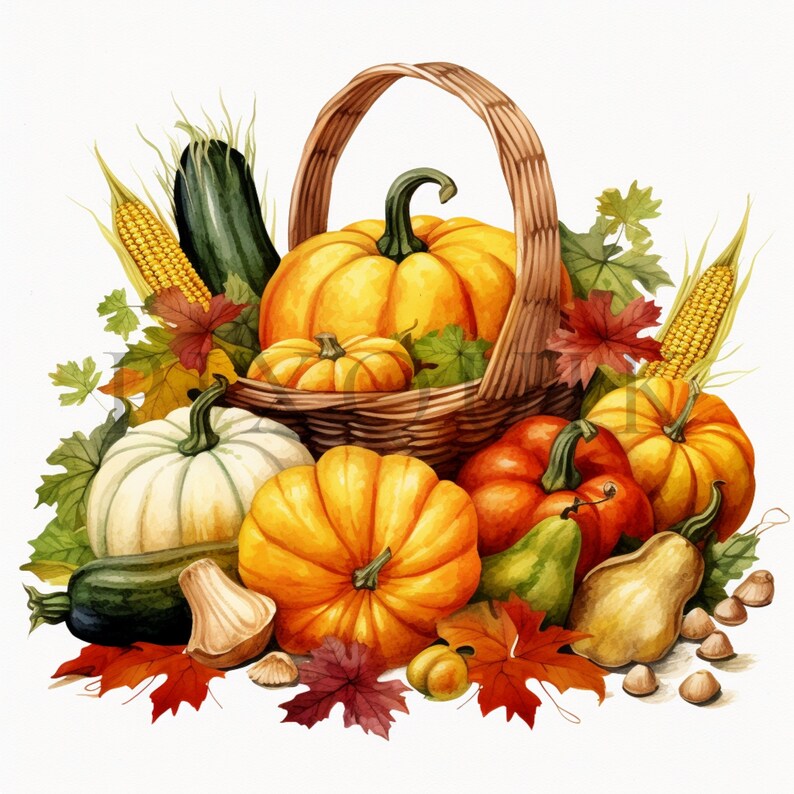 a basket filled with lots of different types of pumpkins