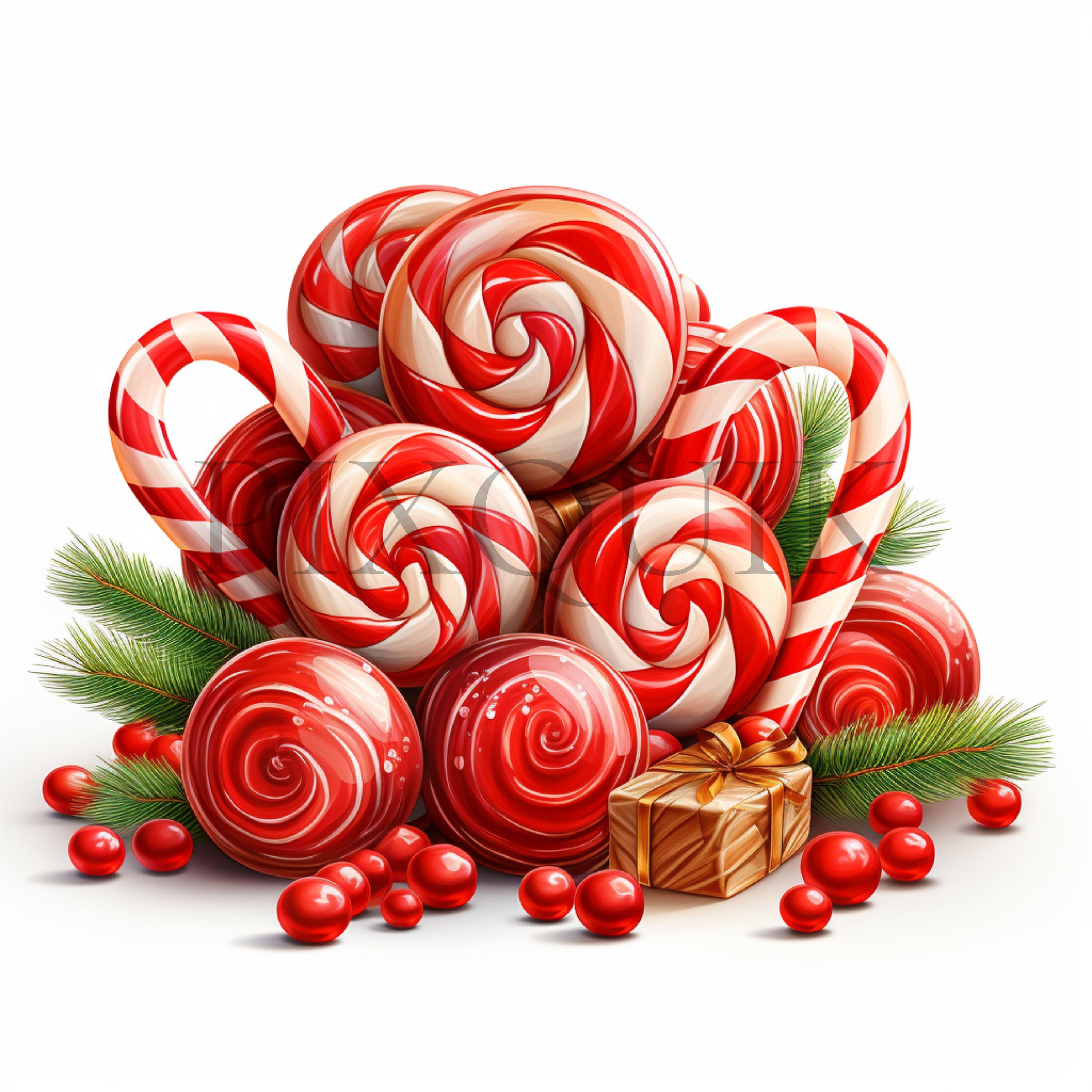 Christmas Candy Clipart | Holiday Candy Illustration (digital Download ...