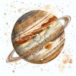 Clipart Jupiter | 10 fichiers JPG de haute qualité | Téléchargement numérique | Art de la planète | Illustrations spatiales | Images du système solaire | Clipart astronomie