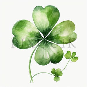 Clipart trèfle vert | 10 fichiers JPG de haute qualité | Téléchargement numérique | Clipart trèfle | Saint-Patrick | Clipart trèfle | Trèfle vert