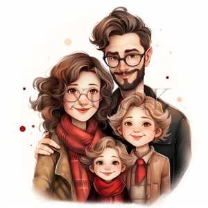 Clipart per famiglie natalizie / 10 JPG di alta qualità / Download digitale / Grafica per famiglie natalizie / Clipart per famiglie / Arte natalizia / Creazione di cartoline