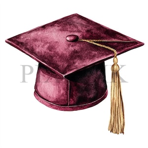 Maroon Graduation Cap Clipart - 10 hochwertige JPGs | Digitaler Download | Graduierung Clipart | Abschlussmütze Digital | Graduierung vektor