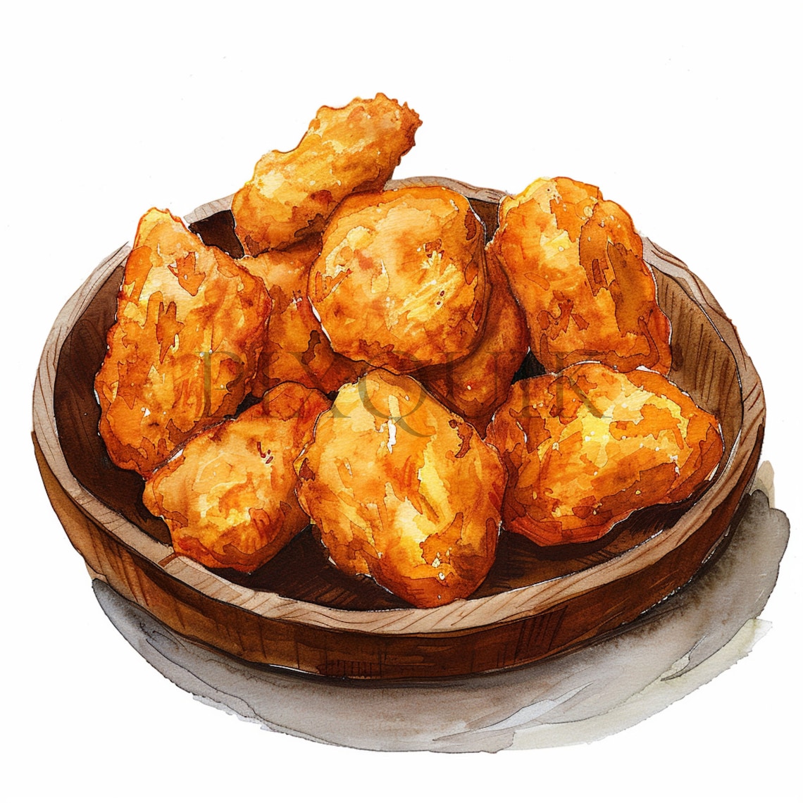 Watercolor Chicken Nugget Clipart Chicken Nuggets Clipart Fast Food