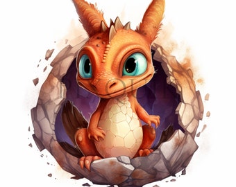 Watercolor Dragon Egg Clipart | Fantasy JPG Images (Instant Download)