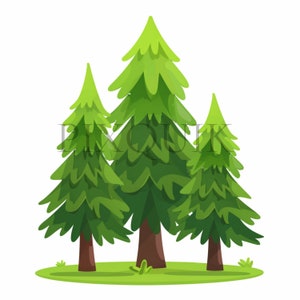 Illustrazioni ad acquerello di pini / 10 immagini di alta qualità / Clipart di alberi del bosco / Clipart di alberi / Artigianato di carta / Abbigliamento / Stampe digitali