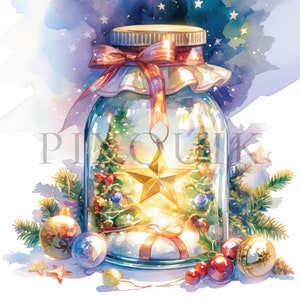 Holiday Jar Clipart | 10 High Quality JPGs | Digital Download | Festive Jar Clipart | Jar Clipart | Christmas Decor | Christmas Jar Clipart