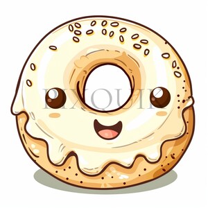a cartoon donut with a smiley face