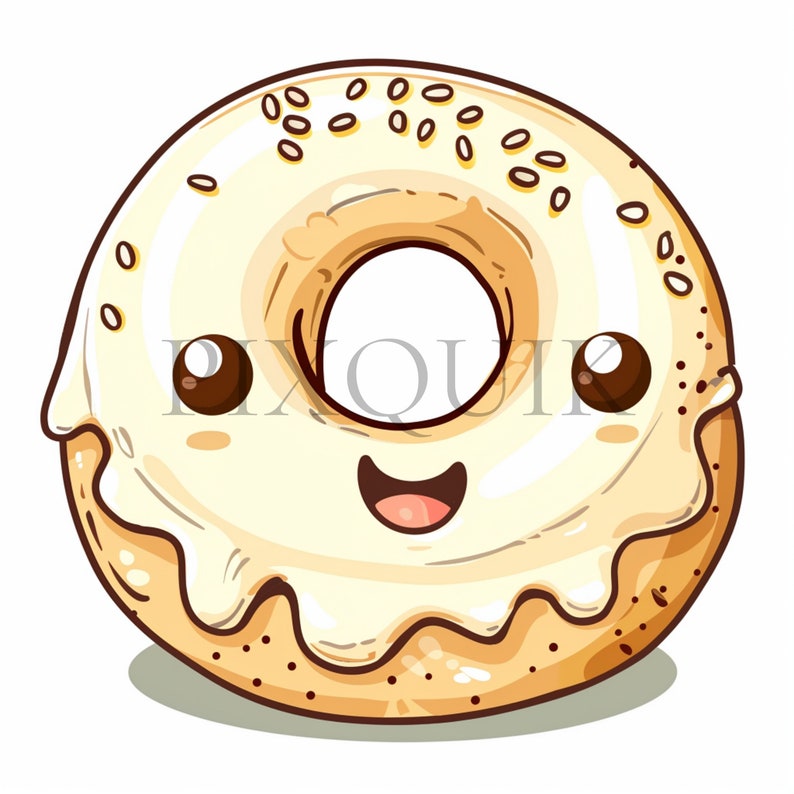 a cartoon donut with a smiley face