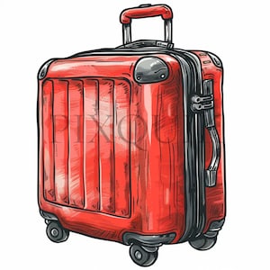 Clipart de equipaje / Clipart de viaje / Clipart de maleta / 10 JPG de alta calidad / Descarga digital, Creación de tarjetas, Clipart de guardería