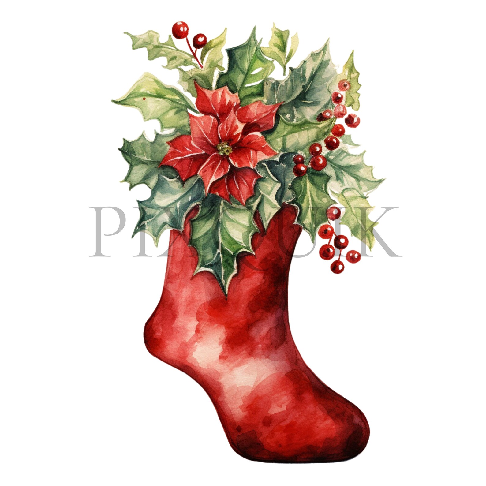 Holiday Stocking Clipart 10 High Quality Jpg's Digital Download Xmas ...