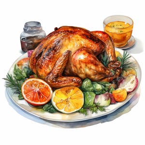 Urlaub Mahlzeit Clipart | 10 hochwertige JPGs | Digitaler Download | Weihnachts Food Art | Festmahl | Winter-Rezept | Collage Bilder