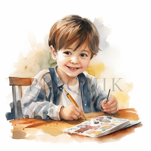 Clipart per studenti in età prescolare / 10 JPG di alta qualità / Download digitale / Clipart per bambini / Creazione di biglietti / Artigianato di carta / Clipart educativa