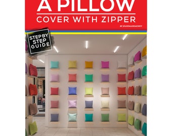 Cómo hacer una funda de almohada con cremalleras / Guía paso a paso / Descarga instantánea, archivo PDF imprimible