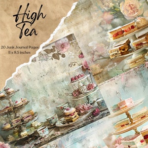 High Tea Junk Journal Printable Pages | Afternoon Tea Junk Journal Kit | Junk Journal Paper | Vintage Ephemera | Shabby Scrapbook Supplies
