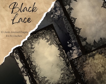 Old Lace Junk Journal Paper, Digital Grunge Scrapbook Paper, Printable ...
