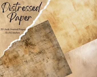 Beunruhigt Papier Junk Journal Seite bedruckbar Vintage Papier Kraftpapier für Journal Scrapbook Papier Digitaler Download Journal Hintergrund
