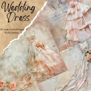 Kit de diário de lixo para casamento vintage | Páginas JPG imprimíveis | Casamento | Amor | Cupido | Coração | Pomba | Papel digital nupcial | Download digital