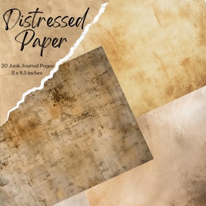 Beunruhigt Papier Junk Journal Seite bedruckbar Vintage Papier Kraftpapier für Journal Scrapbook Papier Digitaler Download Journal Hintergrund