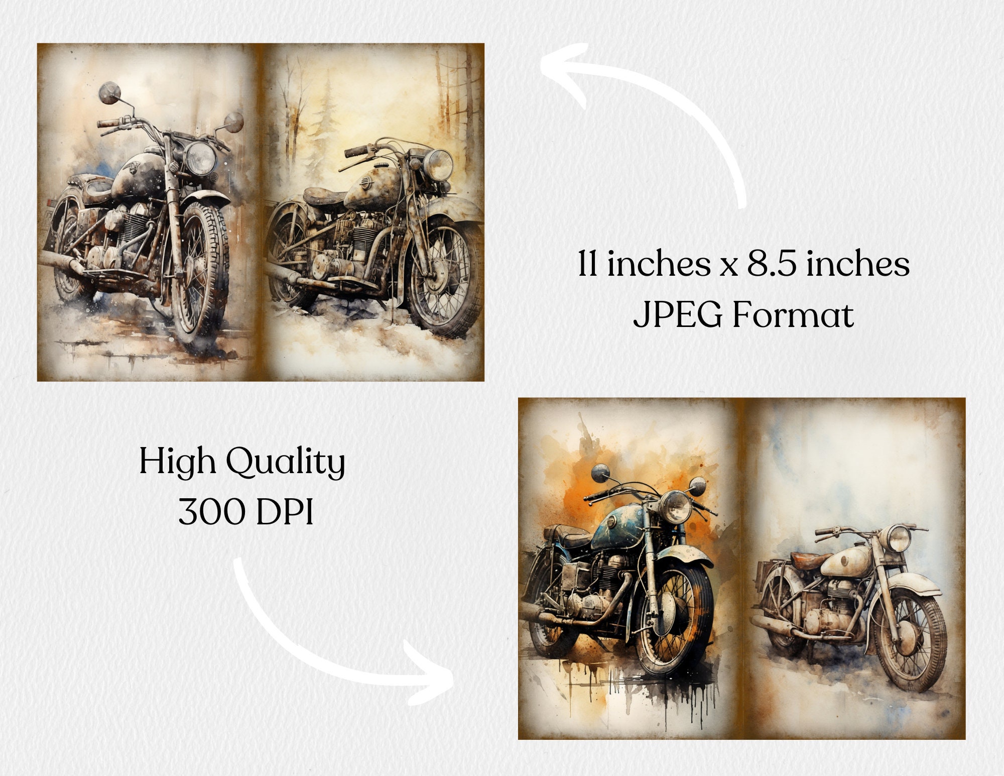 Vintage Motorcycles Junk Journal Kit Ephemera Pack Journal Supplies ...