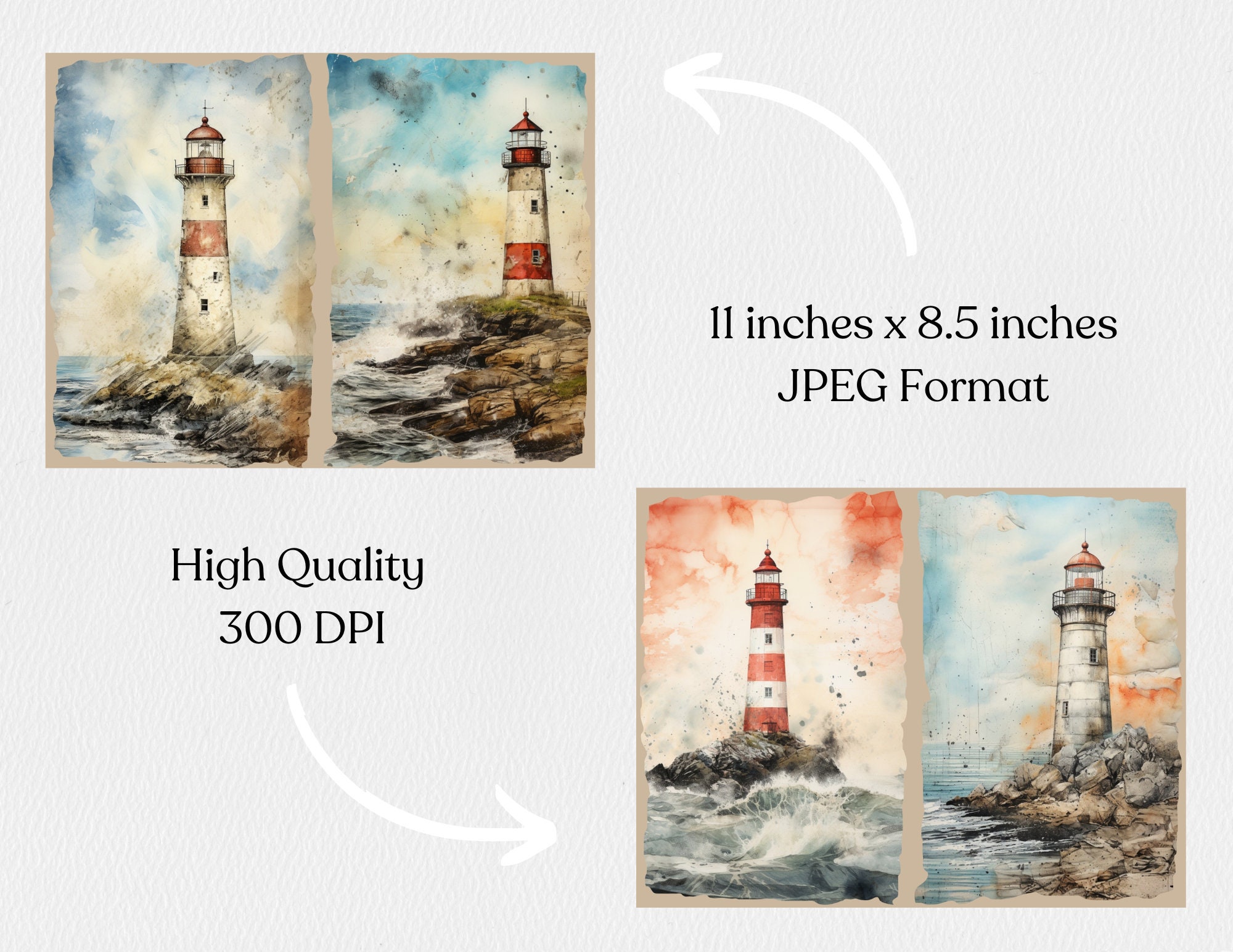 Vintage Lighthouse Junk Journal Kit | Sea | Shabby Chic | Ocean Journal ...