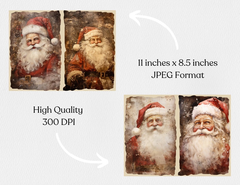 Santa Claus Junk Journal Kit | Vintage Merry Christmas Junk Journal ...