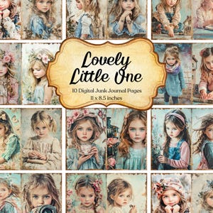 Lovely Little One Junk Journal Kit | Vintage Young Girl Printable Pages | Storybook Scrapbook Paper | Whimsical Childhood Ephemera