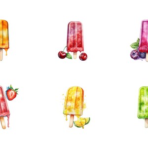 Watercolor Popsicle Clipart Bundle | Popsicle PNG | Popsicle Graphics ...