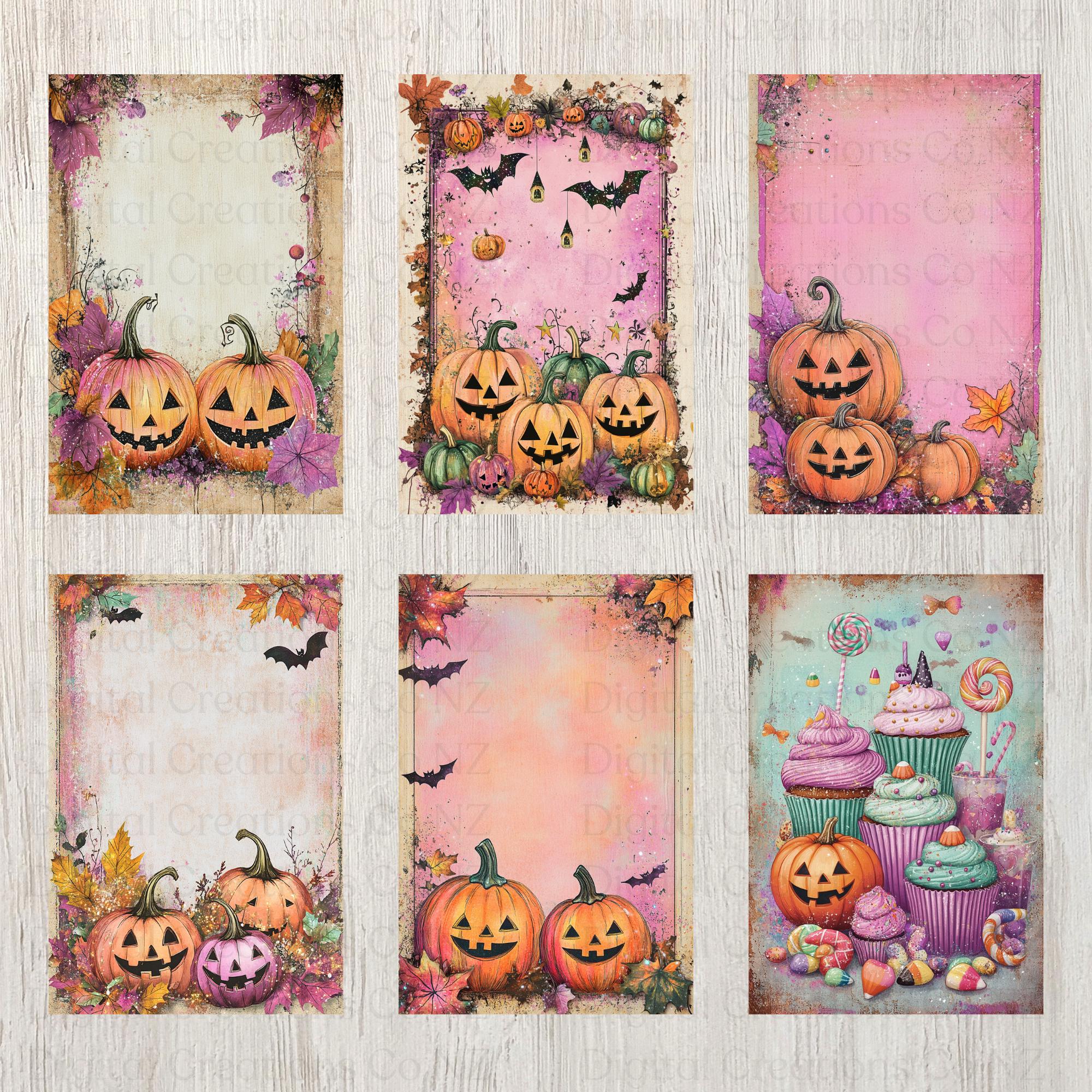 Halloween Junk Journal Printable Pages, Digital Scrapbook Paper Kit ...