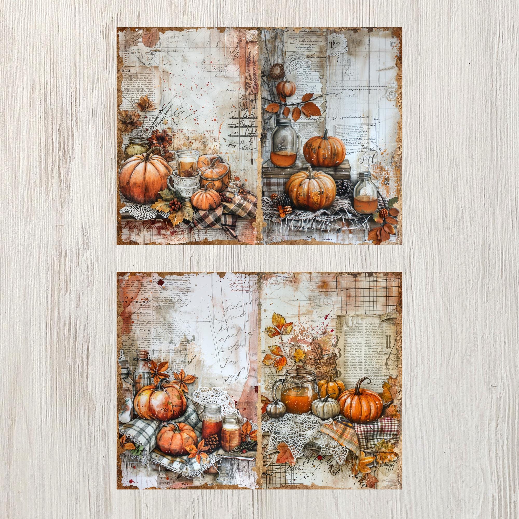 Autumn Junk Journal Pages Digital Fall Scrapbook Paper Printable Autumn ...