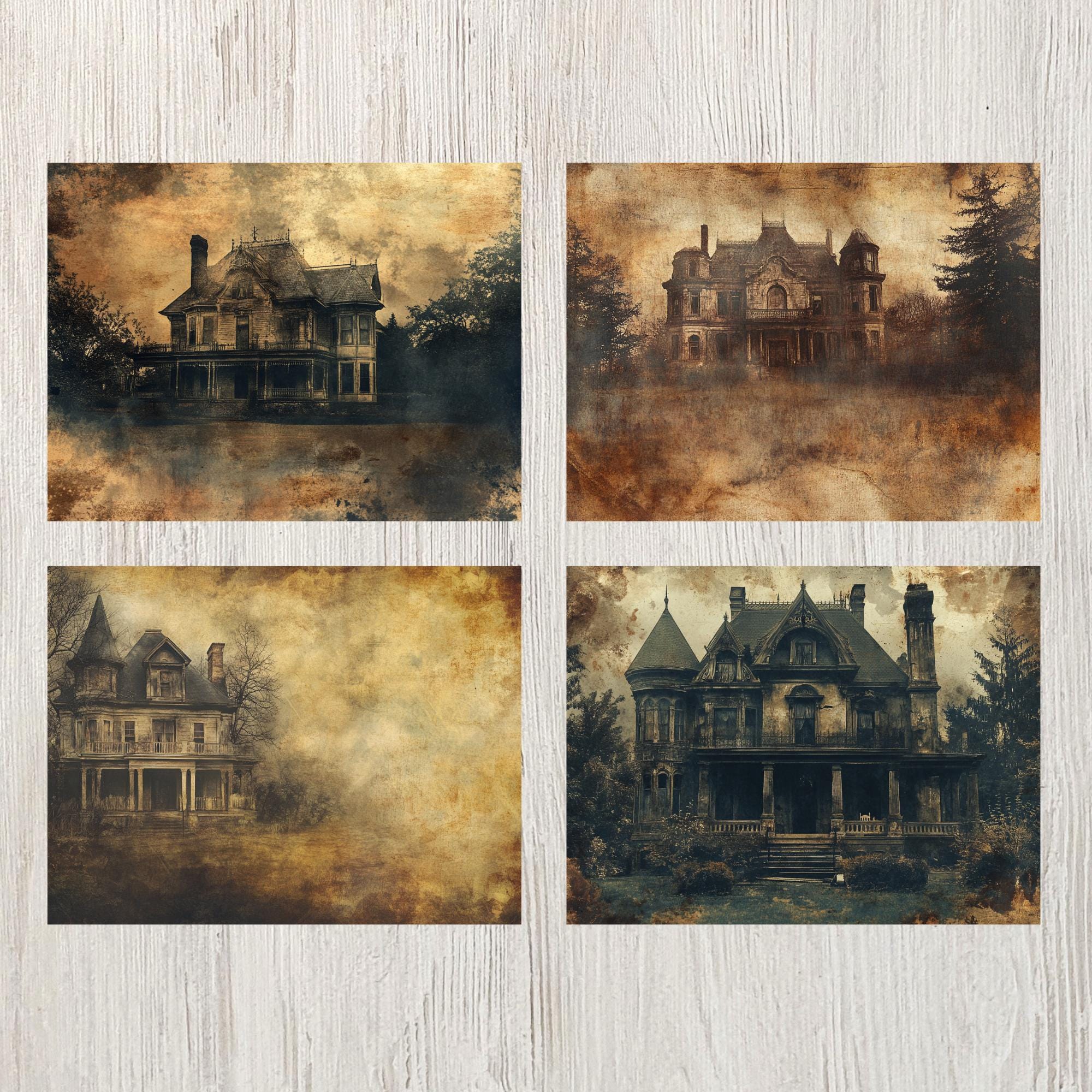 Haunted Mansion Junk Journal Page Digital Scrapbook Paper Spooky ...