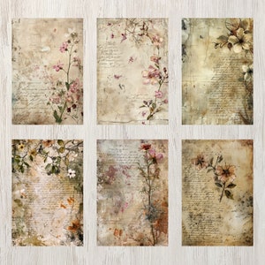 Utskrivbara sidor med skräpjournal i bibelstil | Vintagekort | Digitalt collageark | Skräpjournalkit | Viktoriansk scrapbooking, efemera-kalligrafi bild 4