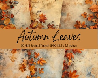 Autumn Junk Journal Page Fall Junk Journal Printable Paper Digital Collage Autumn Ephemera Scrapbook Supplies Fall Leaf Paper Craft Foliage