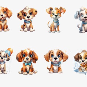 Watercolor Puppy Clipart Bundle | Puppy PNG | Baby Shower Graphics ...