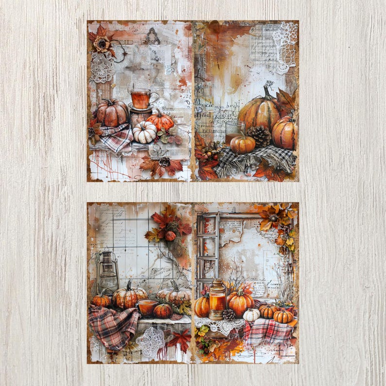 Autumn Junk Journal Pages Digital Fall Scrapbook Paper Printable Autumn ...