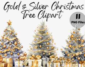 Pacote de clipart PNG de árvore de Natal em aquarela | Sublimação de Árvore de Natal | Uso Comercial | Feliz Natal | Árvore de Natal PNG | Natal PNG