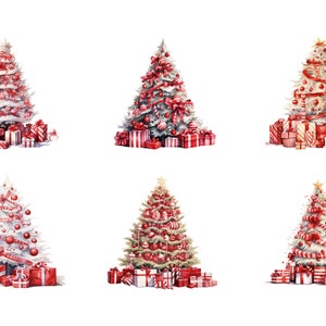 Watercolor Christmas Tree PNG Clipart Bundle | Christmas Tree ...