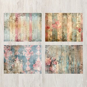 Shabby Chic Junk Journal Page Bundle | Printable Scrapbooking Pages ...