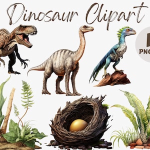 Paquete de imágenes prediseñadas de dinosaurio PNG / Huevo de dinosaurio PNG / Imágenes prediseñadas históricas / Imágenes digitales para Scrapbooking, Diario / Uso comercial / T-Rex