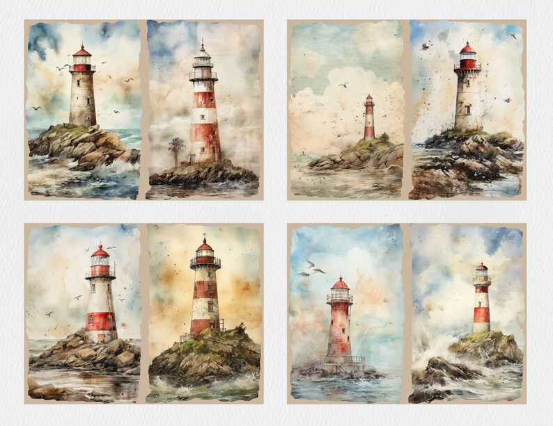 Vintage Lighthouse Junk Journal Kit | Sea | Shabby Chic | Ocean Journal ...