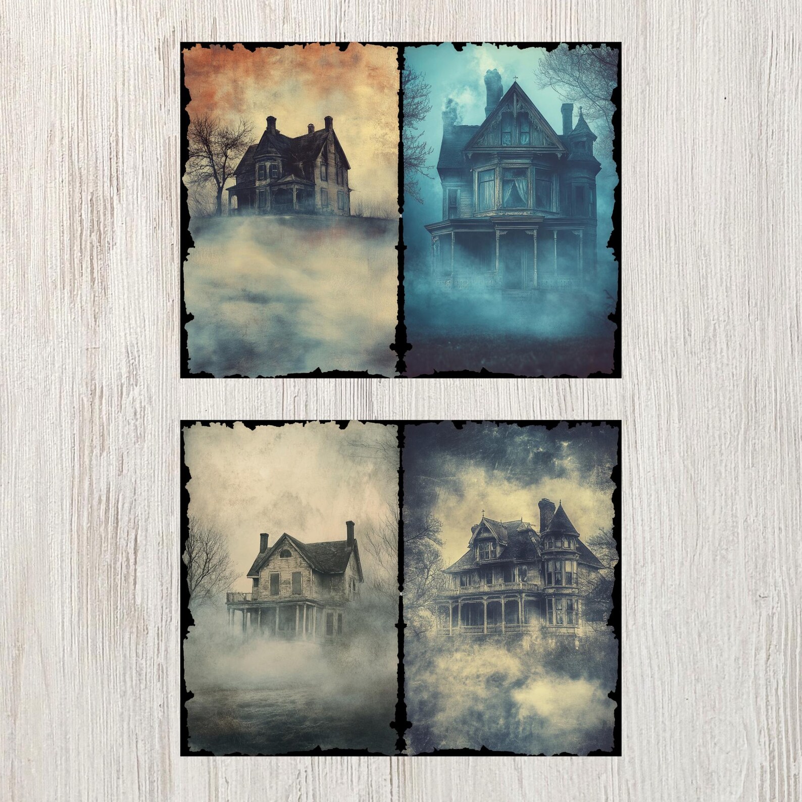 Haunted House Junk Journal Page Digital Scrapbook Paper Spooky ...