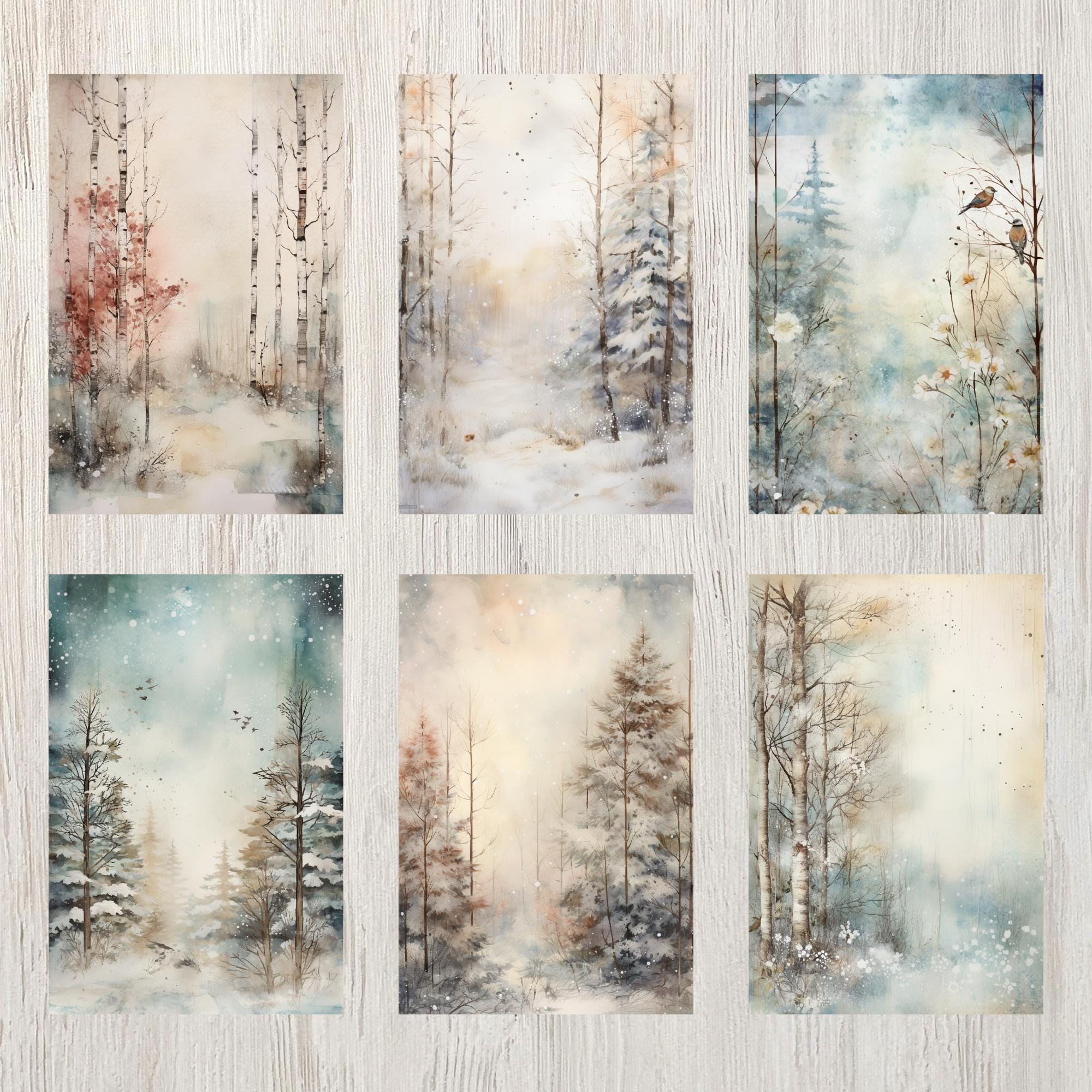 Winter Forest Junk Journal Kit Snow Junk Journal Page Landscape Journal ...