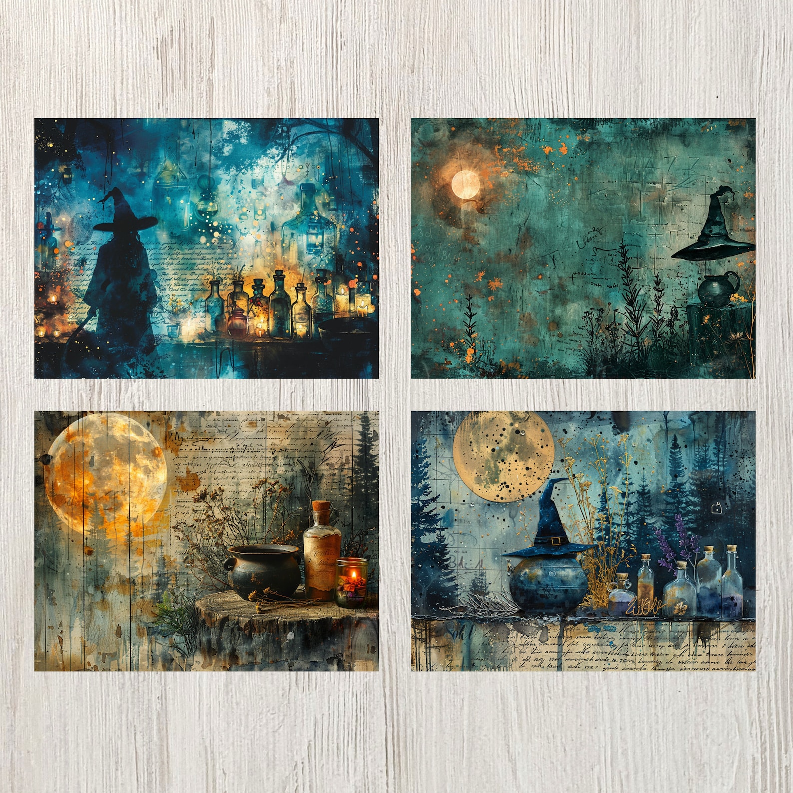 Witchcraft Junk Journal Pages Digital Scrapbook Paper Kit Printable ...