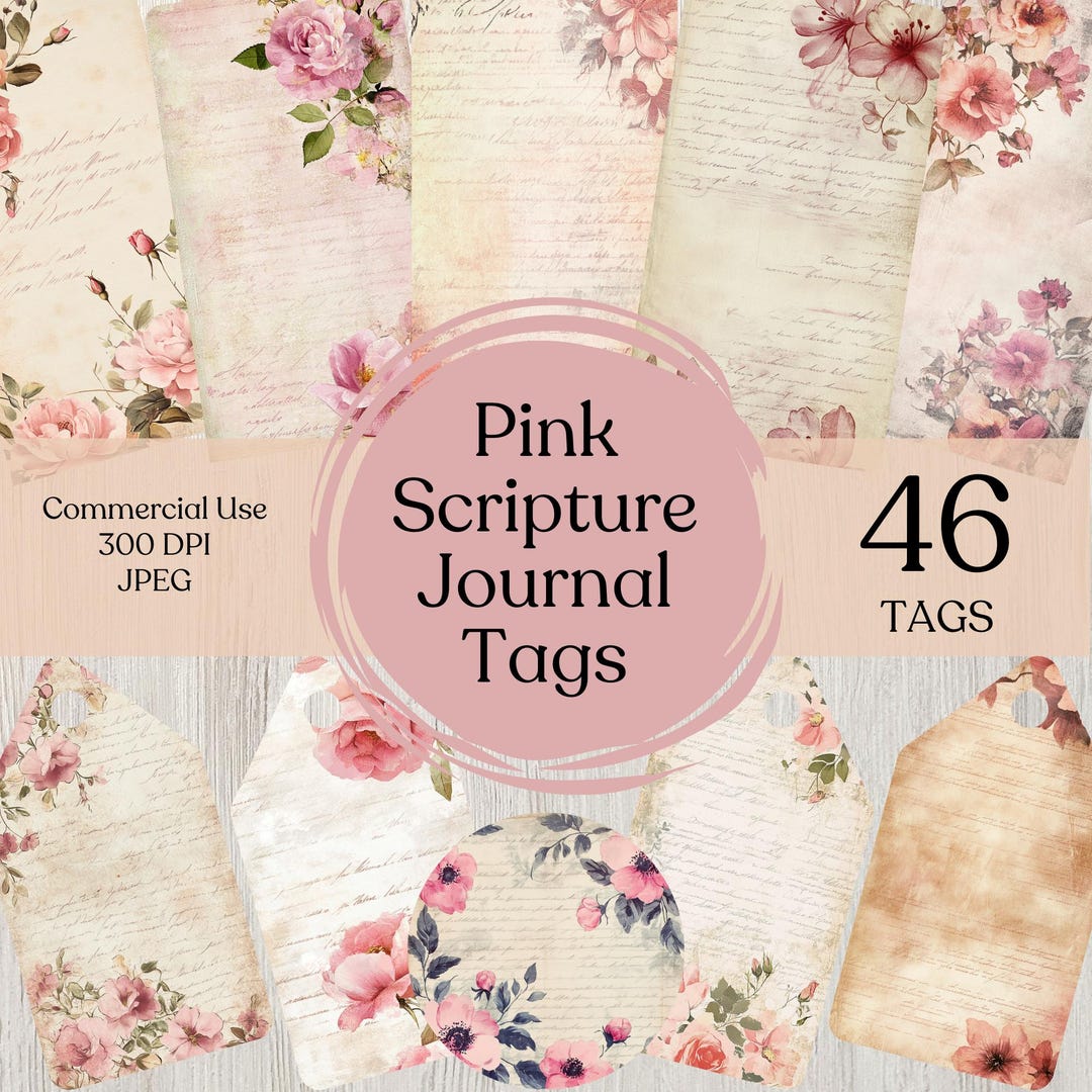 Script En Papel Vintage Script Junk Journal Tag Kit Script Etiqueta imprimible Papel ...