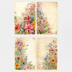 Wildflower Junk Journal Pages | Floral Paper | Junk Journal | Vintage ...