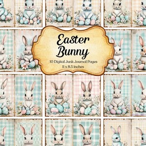 Bunny Junk Journal Page Bundle Rabbit Junk Journal Easter Junk Journal Pages Rabbit Ephemera Animal Printable Scrapbook Supplies Download