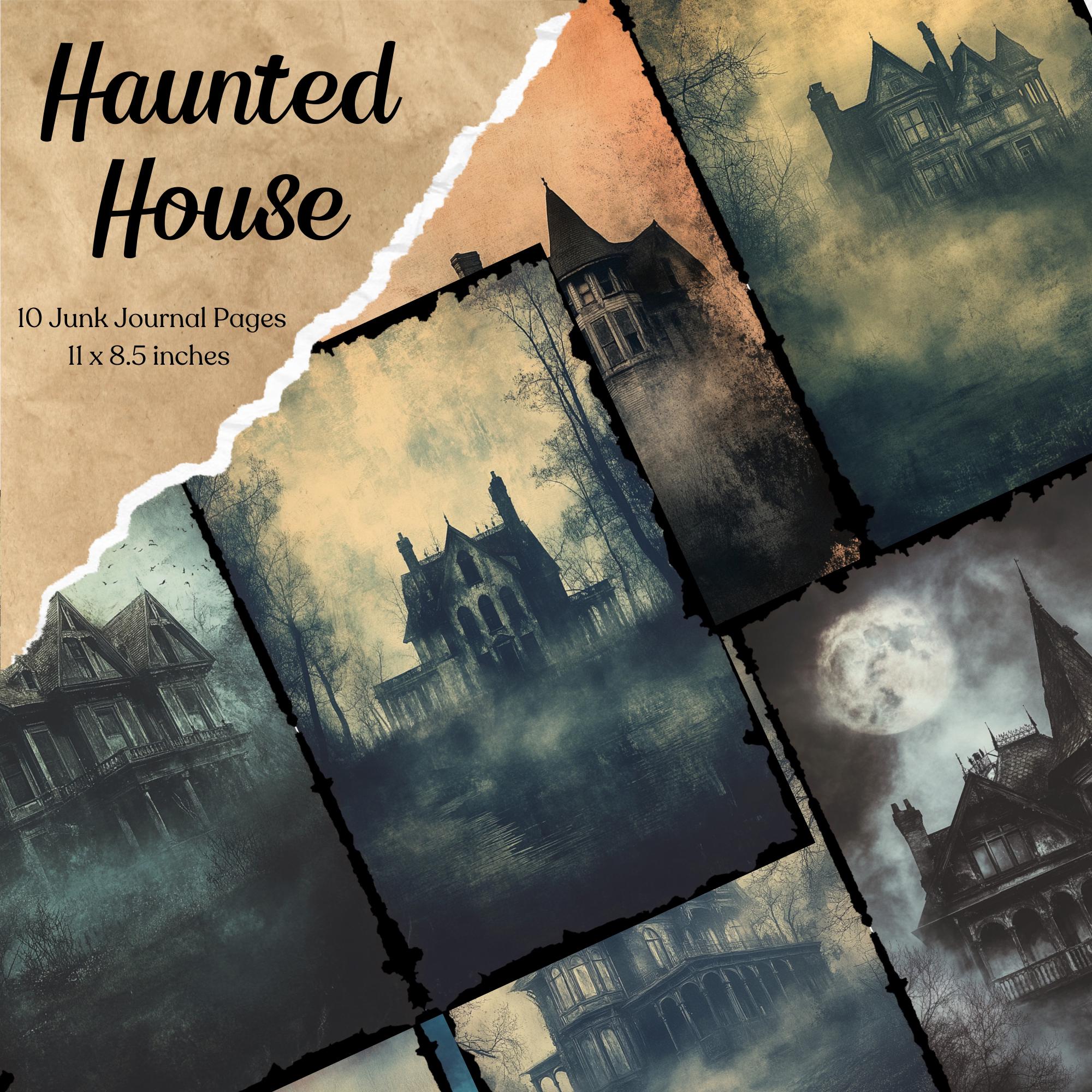 Haunted House Junk Journal Page Digital Scrapbook Paper Spooky ...